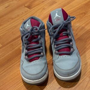 Jordan Flight Origin 2 Gray and Burgundy kids sneakers